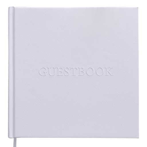 White Embossed Wedding Guest Book - White Wedding - Modern Luxe Wedding Supplies - Party Guest Book - Wedding Keepsake -Reception Guest Book - Jolie Fete UK