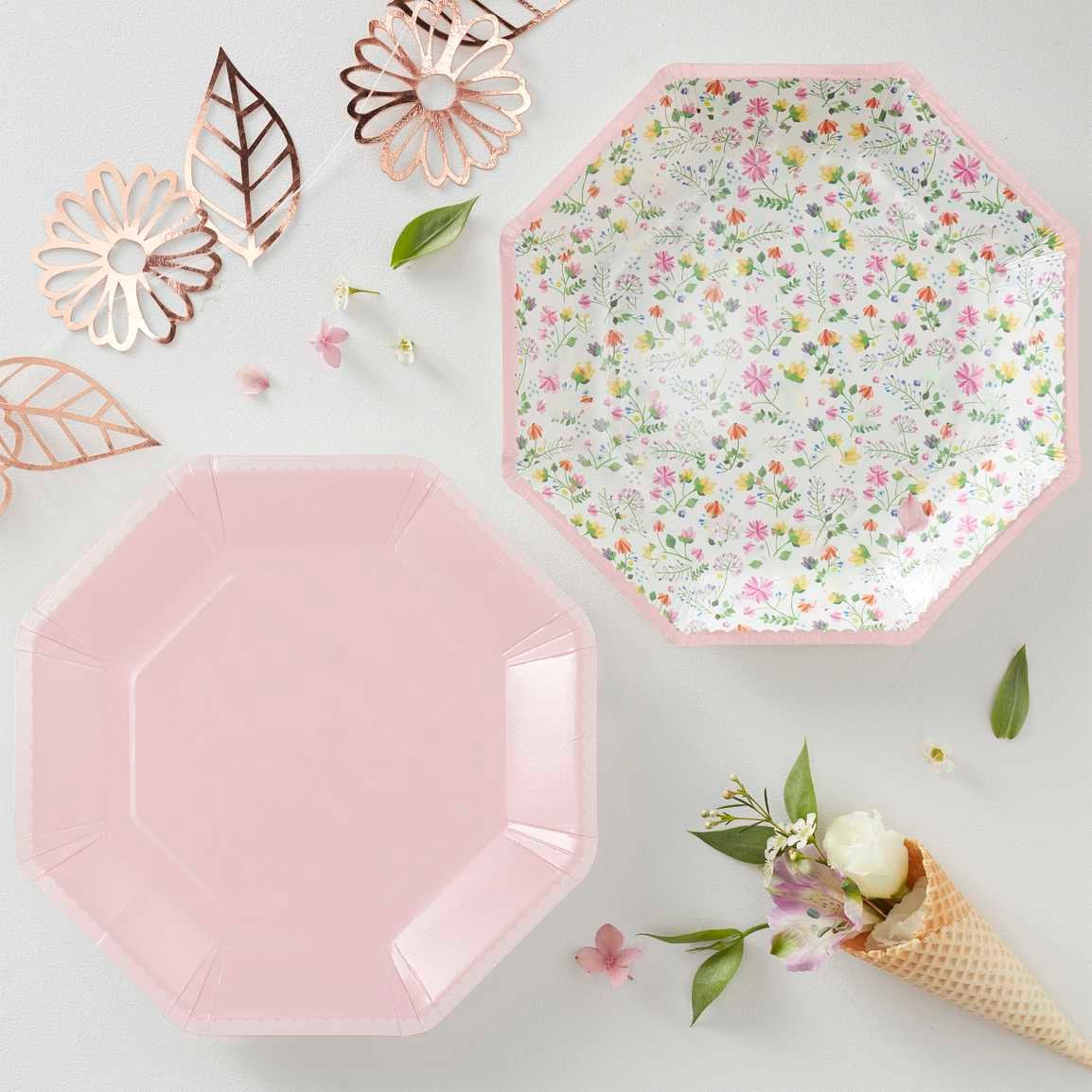 Pink paper plates best sale