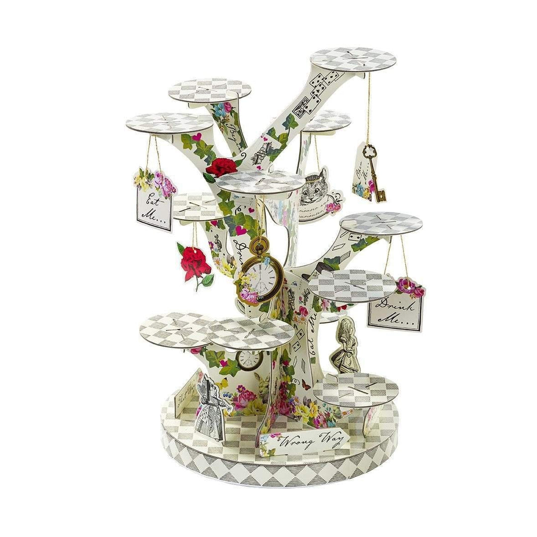 Alice in Wonderland Cake Stand - Mad Hatter's Tea Party - Birthday Party Tableware Centrepiece - Tree Shaped Tea Party Cake Stand - Jolie Fete UK