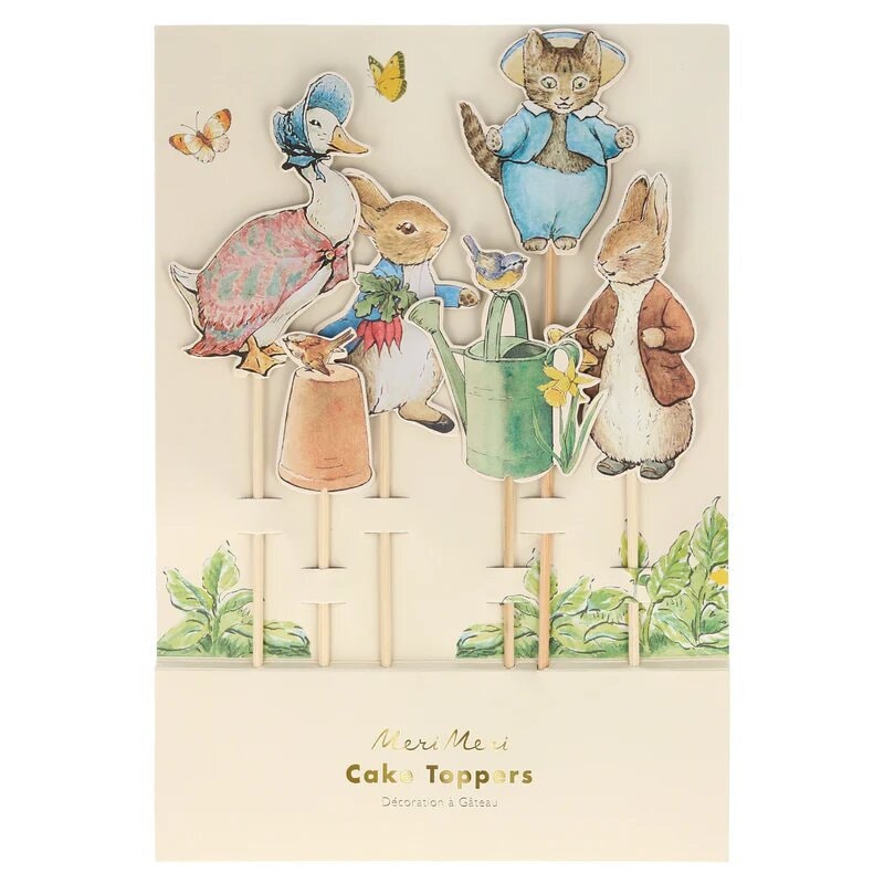 Peter Rabbit Cake Toppers - Beatrix Potter Peter Rabbit And Friends - Meri Meri - Pack Of 6 - Jolie Fete