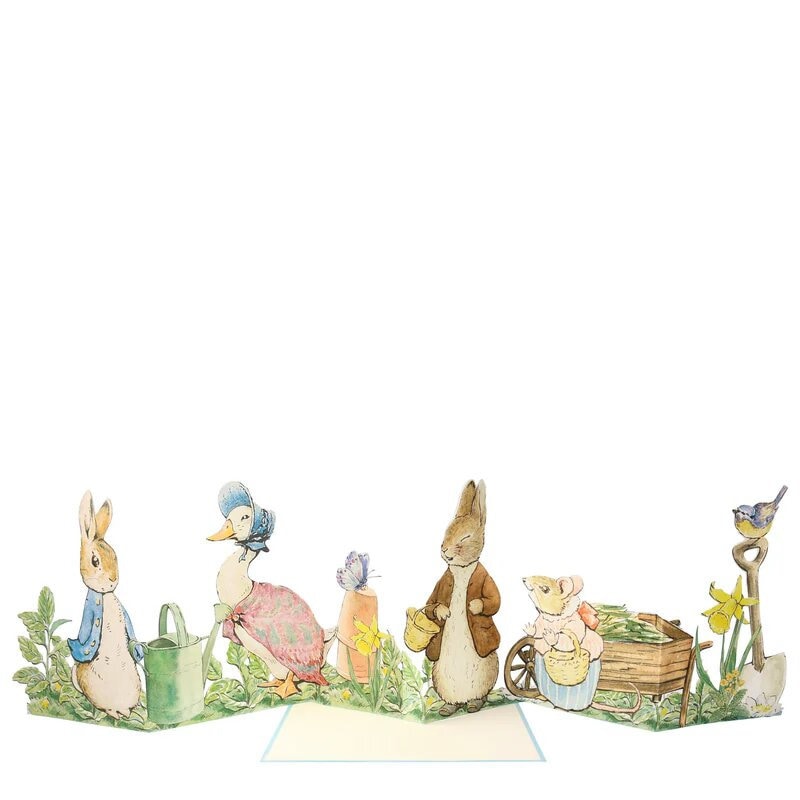 Peter Rabbit Blank Greetings Card - Beatrix Potter Peter Rabbit And Friends - Meri Meri - Pack Of 1 - Jolie Fete
