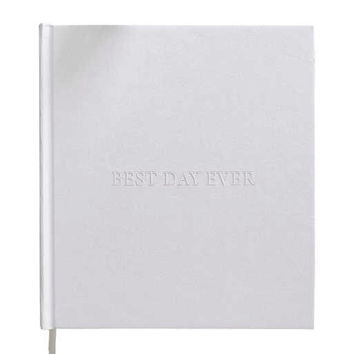 White Embossed Best Day Ever Wedding Photo Album - White Wedding - Modern Luxe Wedding Supplies - Party Guest Book - Wedding Keepsake - Jolie Fete UK