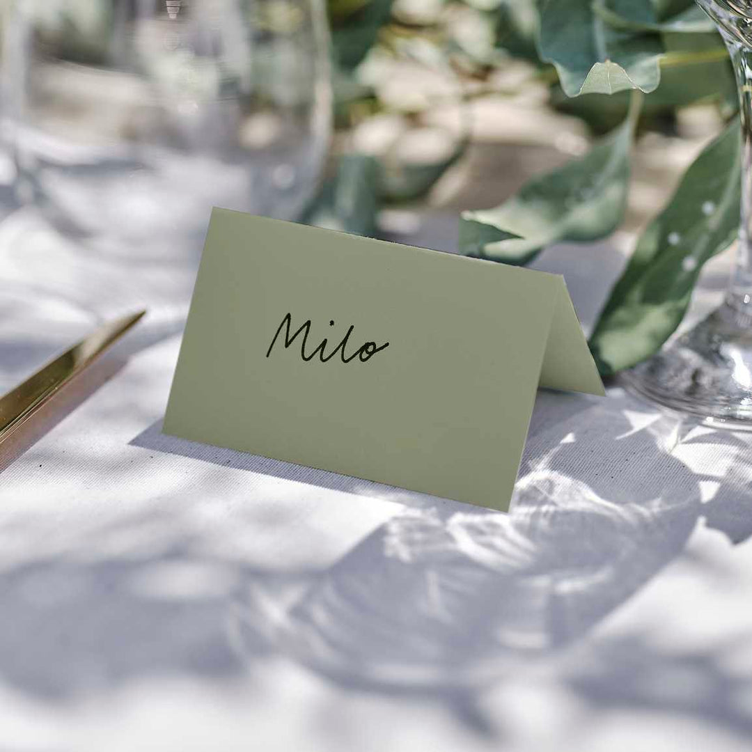 Sage Wedding Place Cards - Wedding Table Place Cards - Seating Plan Cards - Boho Wedding - Sage Green Wedding Decor - Pack Of 10 - Jolie Fete UK