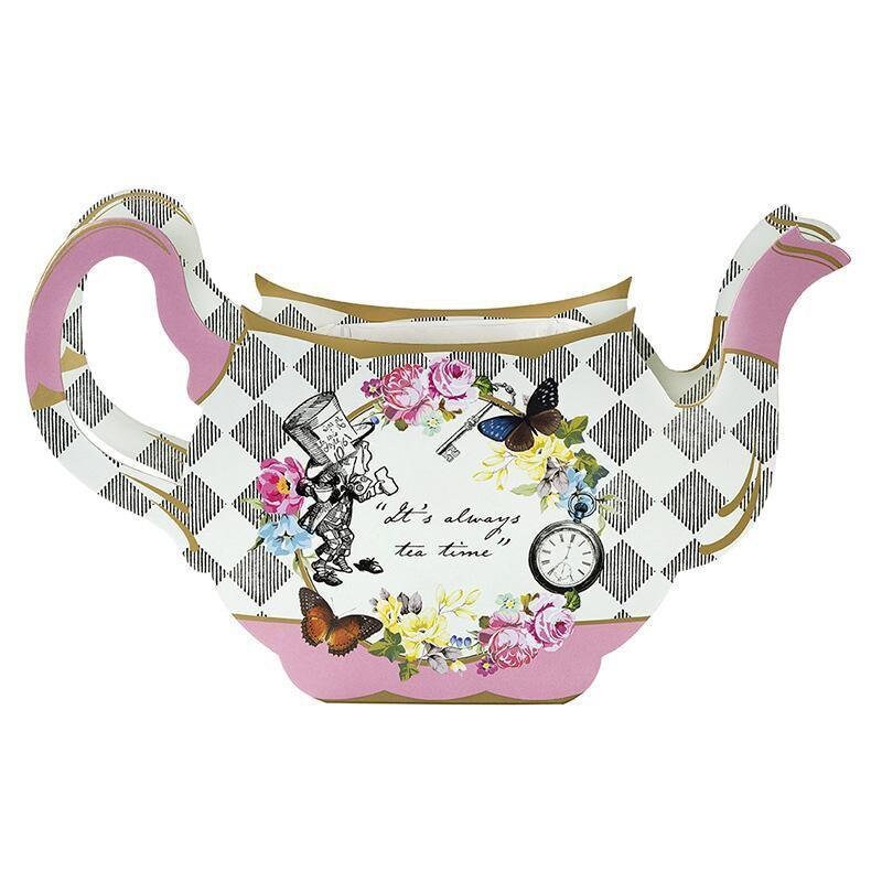 Alice in Wonderland Tea Pot Vase - Mad Hatter's Tea Party - Birthday Party Tableware Centrepiece - Wedding Table Centrepieces-Cardboard Vase - Jolie Fete UK