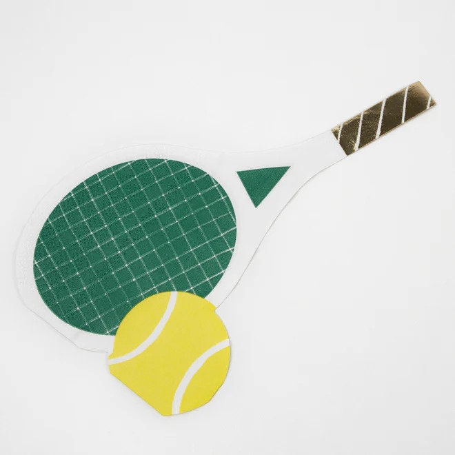 Tennis Paper Napkins - Tennis Racket Napkins - Birthday Party Napkins - Tennis Party Napkins - Wimbledon Party Decor - Pack Of 16 - Jolie Fete UK