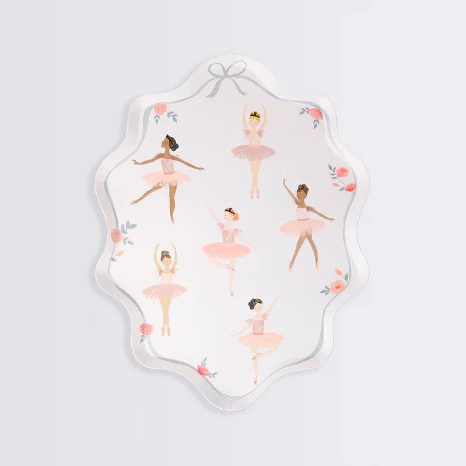 Ballerina Party Plates - Kids Ballet Paper Party Plates - Children's Birthday - Ballerina Party Tableware Supplies - Pack Of 8 - Jolie Fete UK