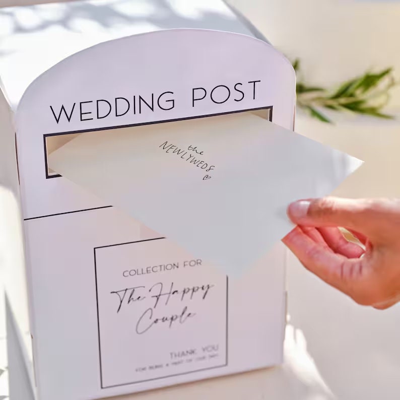 White Wedding Post Box - Wedding Cards Box - Wedding Supplies - Rustic Wedding Decorations - Wedding Card Holder Box - Jolie Fete UK