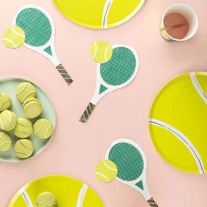 Tennis Paper Plates - Tennis Ball Plates - Birthday Party Plates - Tennis Party Plates - Sports Party - Wimbledon Party Decor - Pack Of 8 - Jolie Fete UK