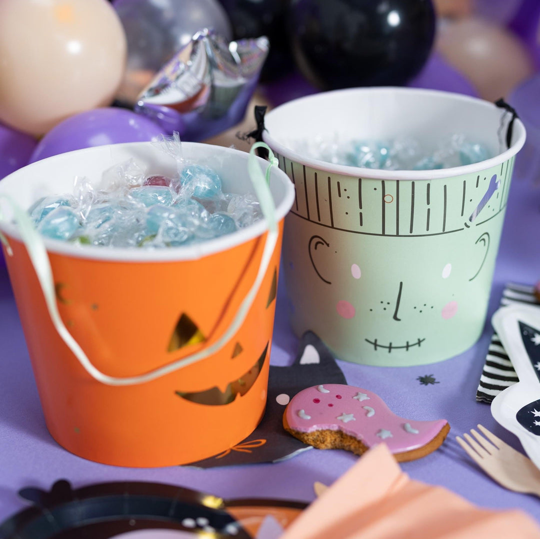 Halloween Treat Buckets - Small Candy Buckets - Halloween Treats - Trick Or Treat Buckets - Cute Halloween - Kids Halloween Party -Pack Of 2 - Jolie Fete UK