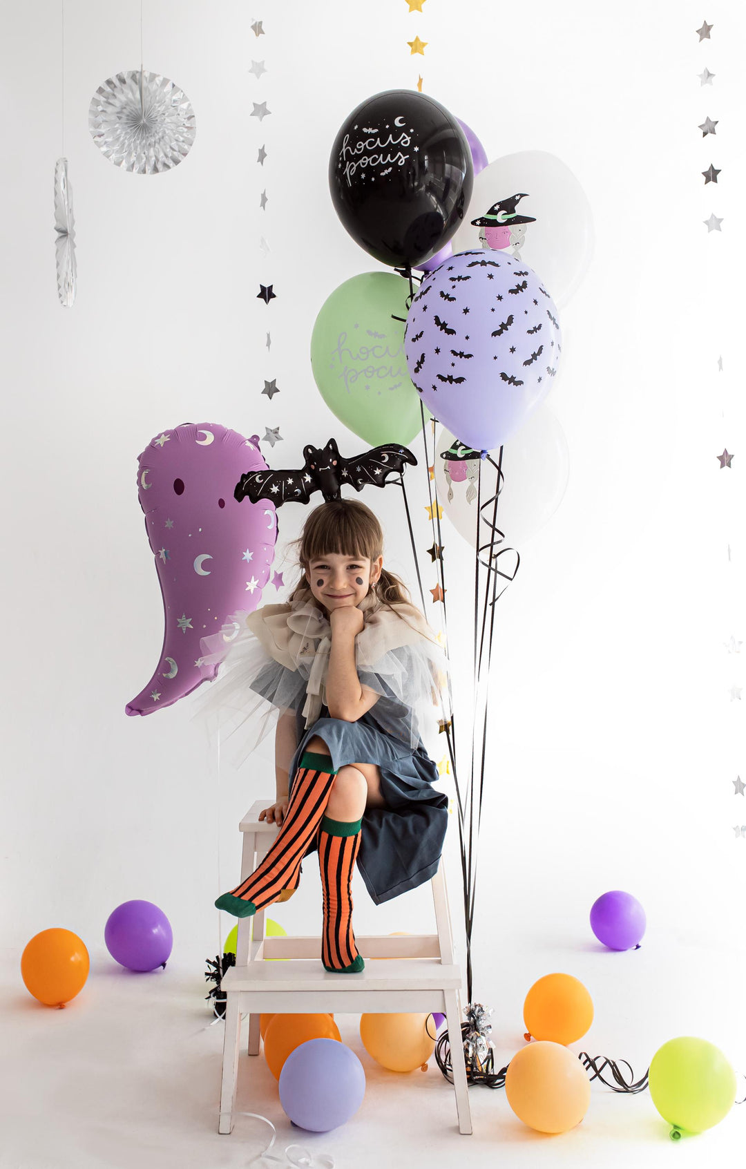 Halloween Balloon Bundle - Bat And Witch Balloons -Hocus Pocus-Halloween Party Balloons-Halloween Decorations-Halloween Kids Party-Pack Of 6 - Jolie Fete UK