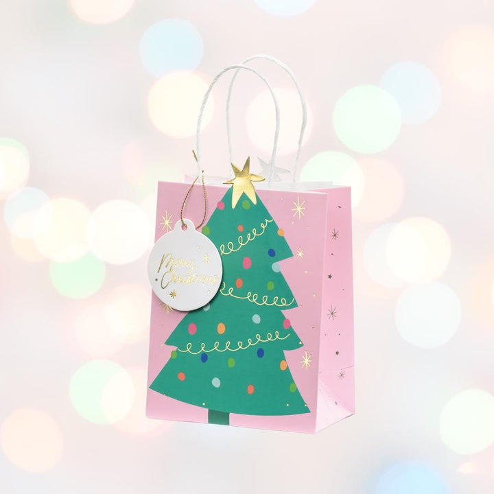 Christmas Tree Gift Bag - Christmas Gift Bags - Christmas Treat Bags - Luxury Gift Bag - Green Gift Bag - Christmas Gifts Wrapping - 1 x Bag - Jolie Fete UK