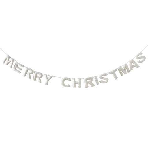 White Felt Merry Christmas Bunting - White Christmas Garland - Merry Christmas Banner - Nordic Decor - Christmas Decorations - Holiday Decor - Jolie Fete UK