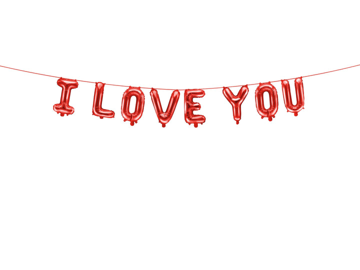 Valentine's I Love You Balloon Bunting - Red Valentines Day Balloons - Valentines Day Decorations - Valentine's Day Party Balloons - Jolie Fete UK