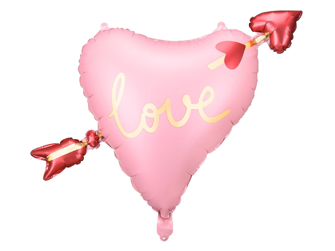 Valentine's Love Balloon With Arrow - Large Pink & Red Heart Valentines Day Balloon - Valentines Day Decorations -Valentine's Party Balloons - Jolie Fete UK