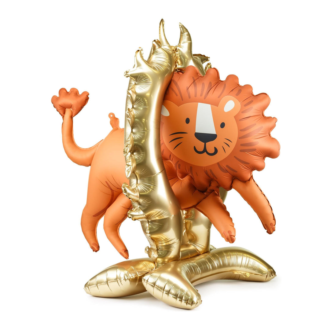 Large Standing Lion Foil Balloon - Circus Birthday Party Supplies - Circus Lion Balloons - Leaping Lion - Ring Of Fire - Air Inflation - Jolie Fete UK