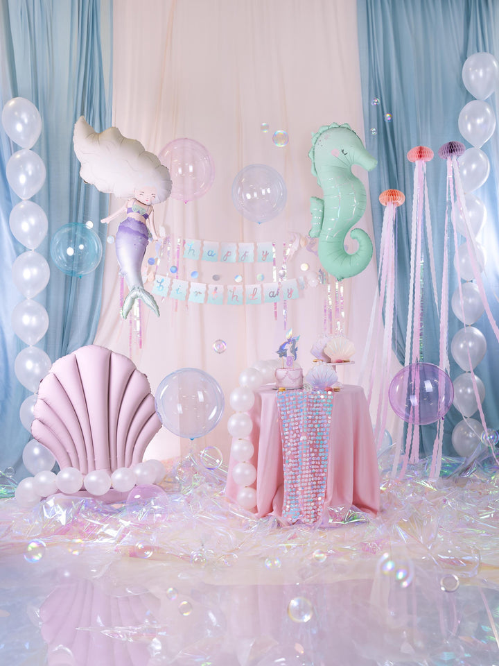 Clear Green 16" Balloon - Transparent Bubble Balloon - Aqua Sphere Balloon - Mermaid Party Balloons - Under The Sea Party Theme -Dive Into 5 - Jolie Fete UK