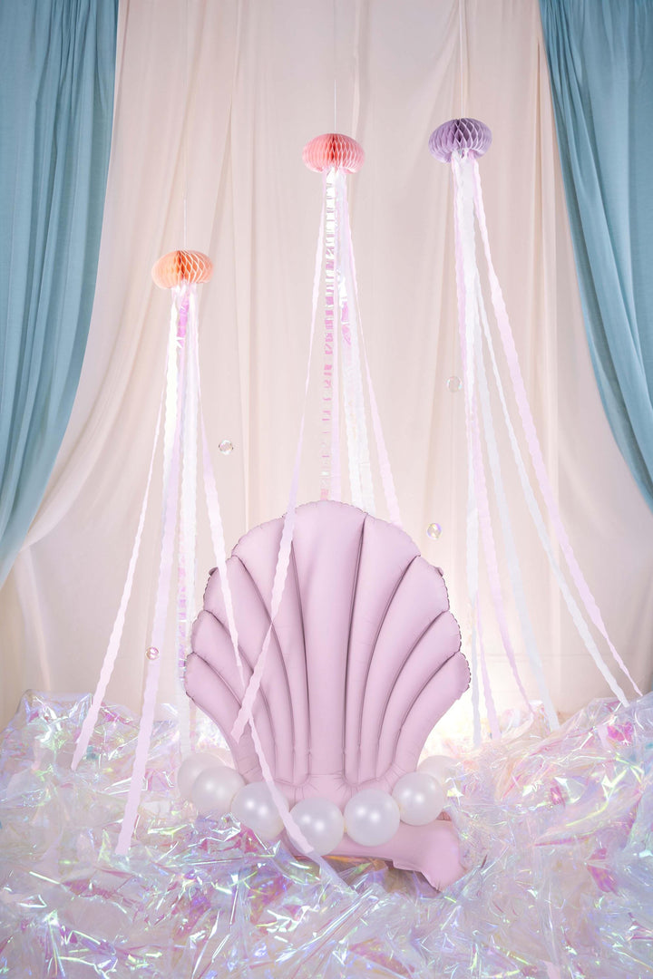 Large Tissue Jellyfish Hanging Decorations - Mermaid Theme - Under the Sea Party -Mermaid Backdrop-Party Decor-Kids Birthday Party-Pack Of 3 - Jolie Fete UK
