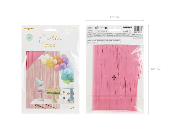 Pink Party Curtain - Light Pink Party Backdrop - Kids Party - Pastel Pink Party Decor - Princess Party Fringe Curtain - Photo Booth Backdrop - Jolie Fete UK
