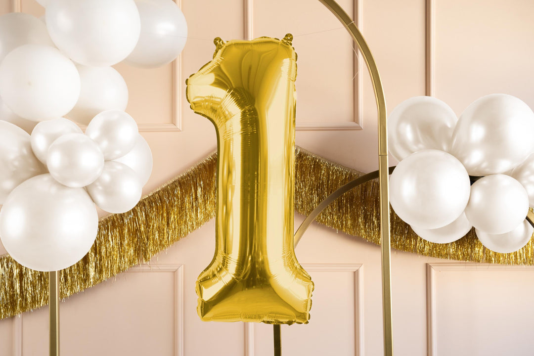 Gold Number 1 Balloon - Large Gold Foil 1 balloon - Birthday Balloon - Party Decorations - 72cm Balloon - 30" Balloon - Jolie Fete UK