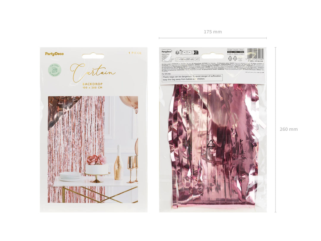 Rose Gold Party Curtain - Rose Gold Party Backdrop - Kids Birthday Party -Rose Gold Party Decor-Metallic Fringe Curtain-Photo Booth Backdrop - Jolie Fete UK