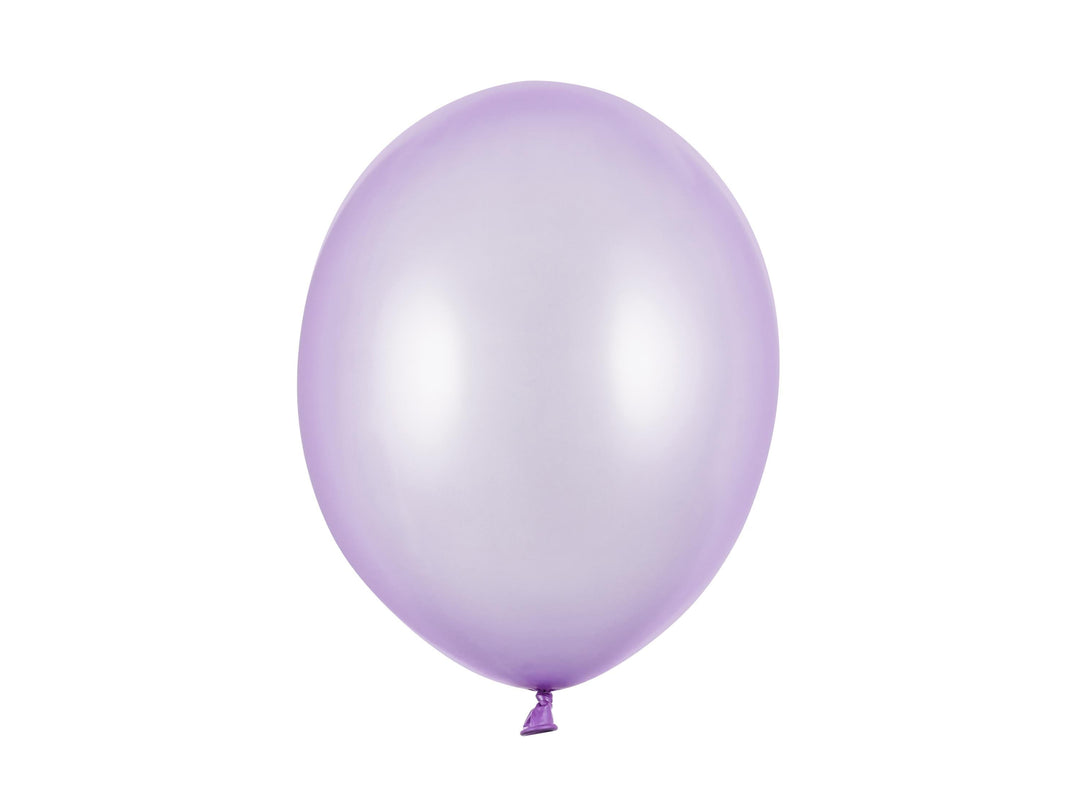 10 x Metallic Lilac 12" Strong Round Latex Balloons - Wisteria Colour - Shiny Finish -Birthday Party Balloons - Tea Party Decorations - Jolie Fete UK