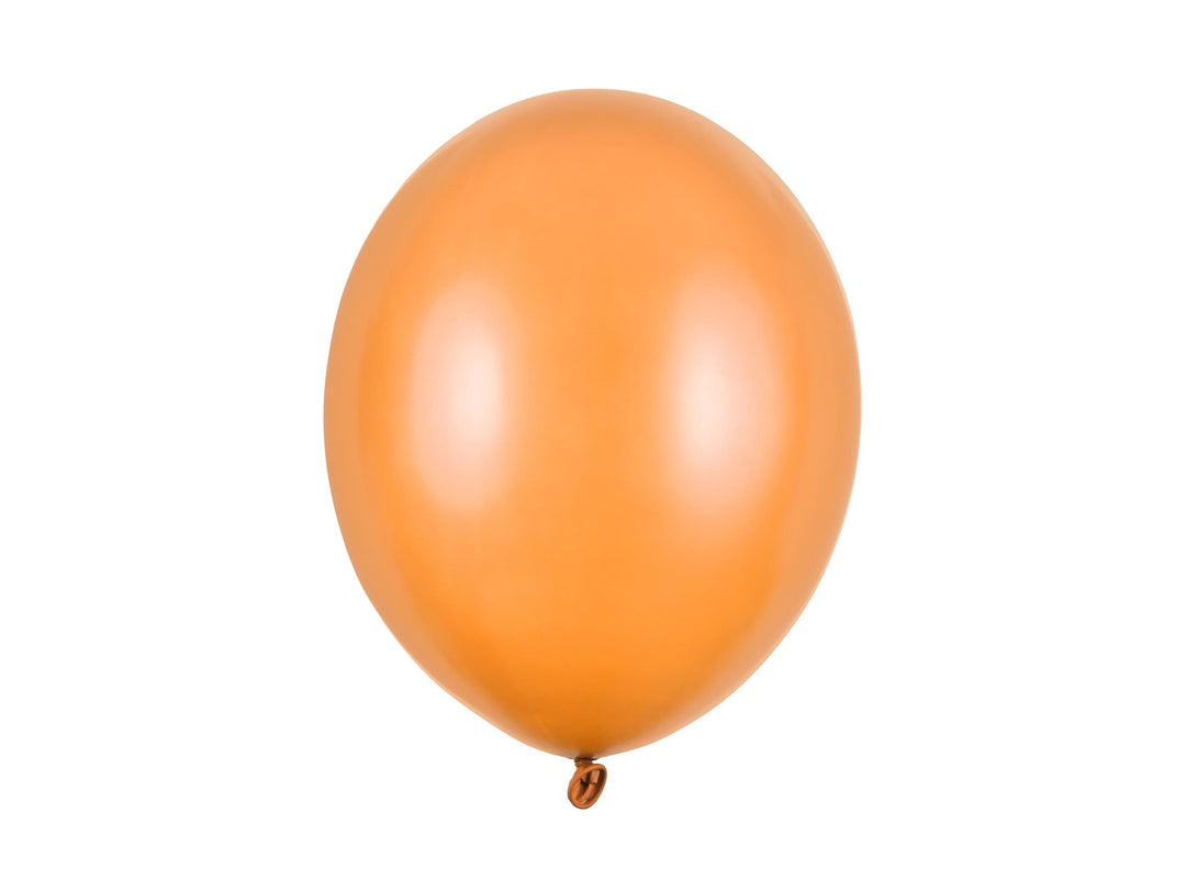 10 x Metallic Orange 12" Strong Round Latex Balloons - Mandarin Colour - Shiny Finish - Birthday Party Balloons - Halloween Decorations - Jolie Fete UK