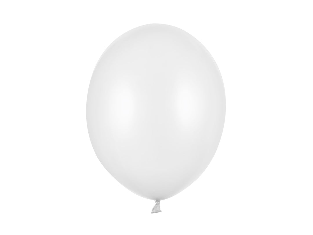 10 x Metallic White 12" Strong Round Latex Balloons - Pure White Colour - Shiny Finish - Birthday Party Balloons - Wedding Decorations - Jolie Fete UK