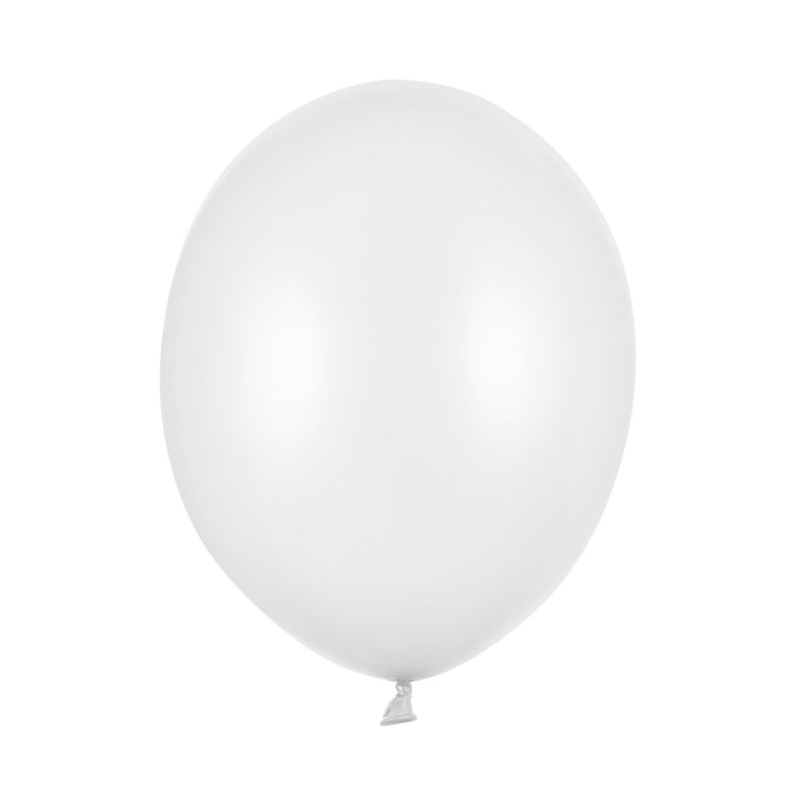 10 x Metallic White 12" Strong Round Latex Balloons - Pure White Colour - Shiny Finish - Birthday Party Balloons - Wedding Decorations - Jolie Fete UK