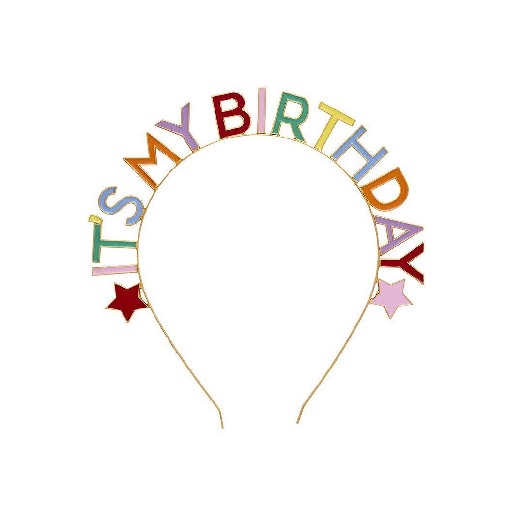 Bright Birthday Headband - It's My Birthday Headband - Metal Happy Birthday Accessory - Birthday Party Supplies - Birthday Badge Alternative - Jolie Fete UK