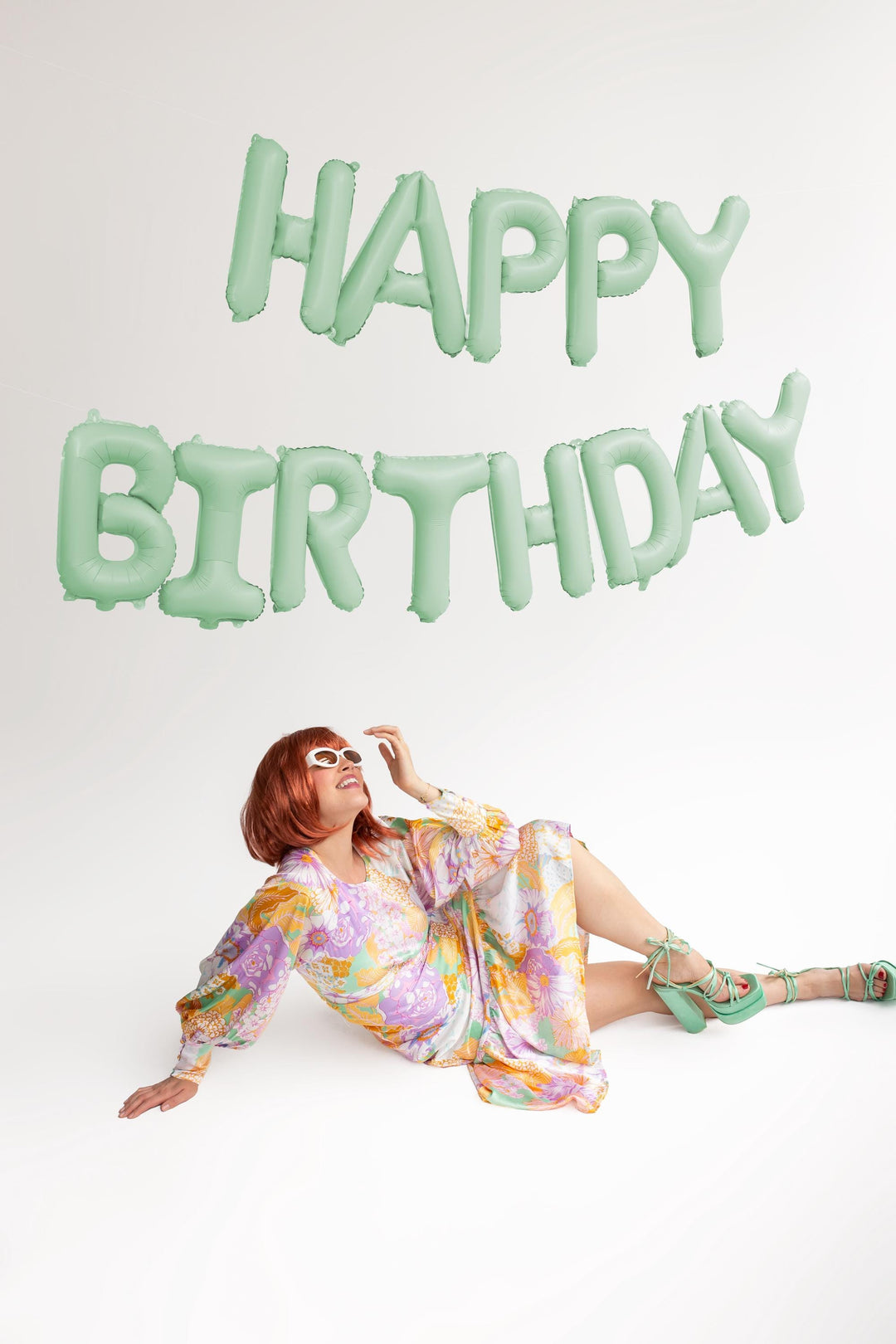 Pastel Green Happy Birthday Balloons - Mint Green Balloon - Light Green Birthday Party Decor - Jolie Fete UK