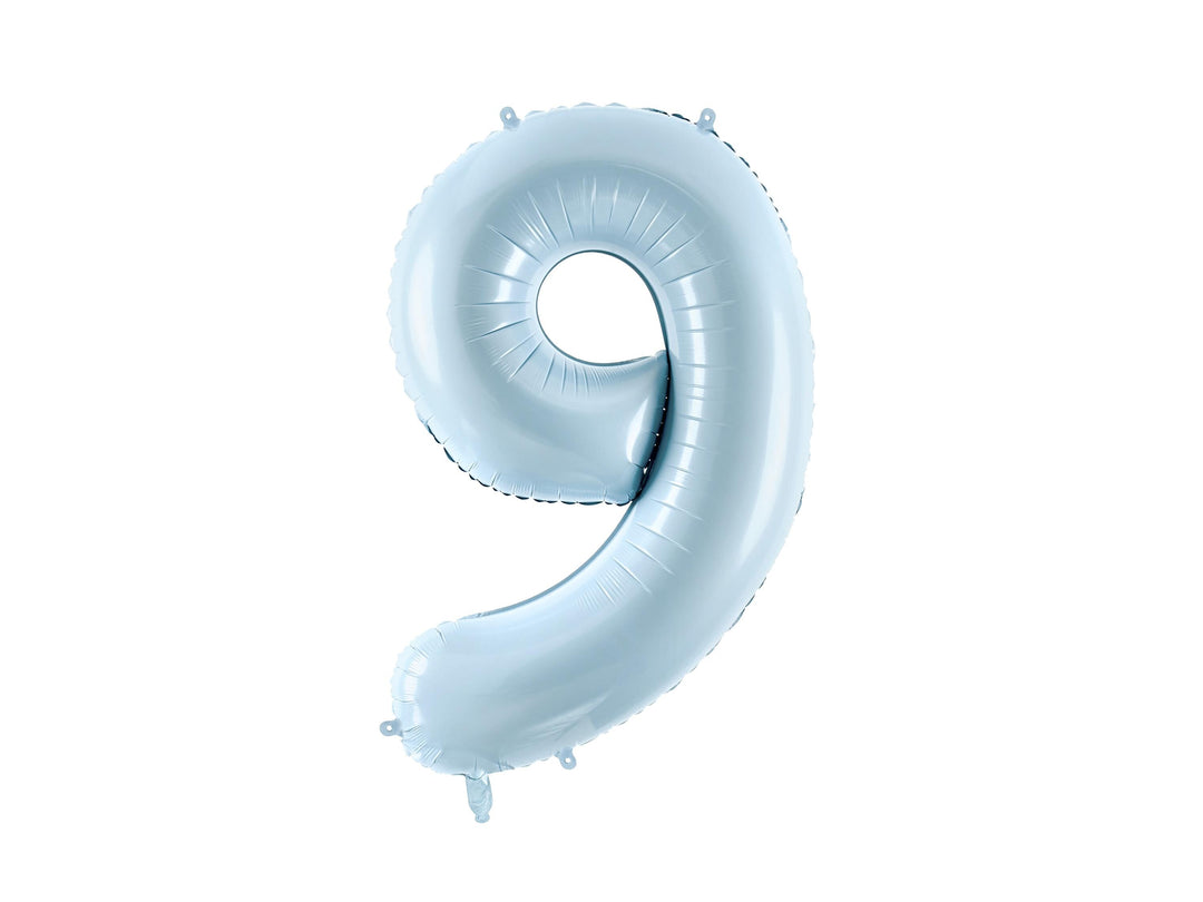 Light Blue Number 9 Balloon - Large Baby Blue Foil 9 balloon - Birthday Balloon - Party Decorations - 72cm Balloon - 30" Balloon - Jolie Fete UK
