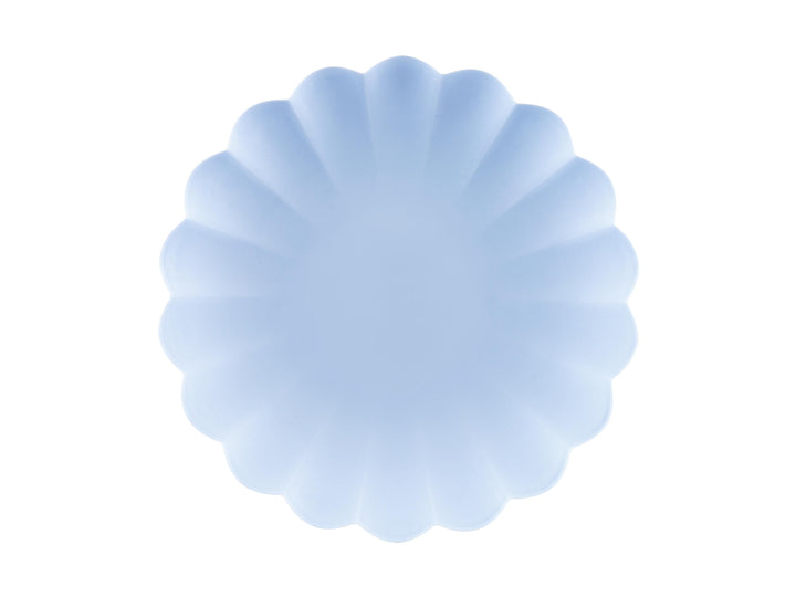 Pastel Blue Reusable Plates - Baby Blue Party Plates - Light Blue Birthday Party Decorations - Picnic Plastic Plates - Pack Of 4 - Jolie Fete UK