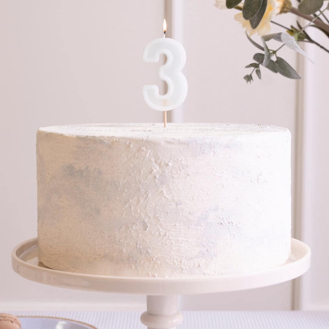 Pastel Minty Blue 3 Birthday Cake Candle - Mint Cake Decoration - Light Green Birthday Party Decor - 3rd / 30th Birthday Candle - Jolie Fete UK