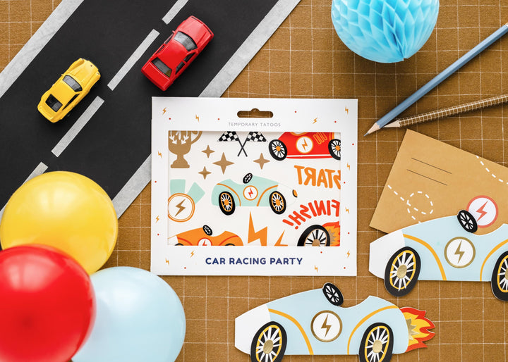 Racing Car Party Invitations - Driving Party Party Invites - Formula 1 Theme - Kids Birthday Party Supplies - Vintage Sports Car - Pack of 6 - Jolie Fete UK