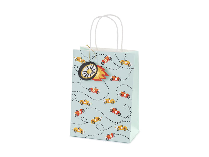 Racing Car Gift Bag - Racing Cars Paper Party Bag - Racing Car Party Supplies - F1 Theme - Kids Birthday Party Supplies - Pack of 1 - Jolie Fete UK