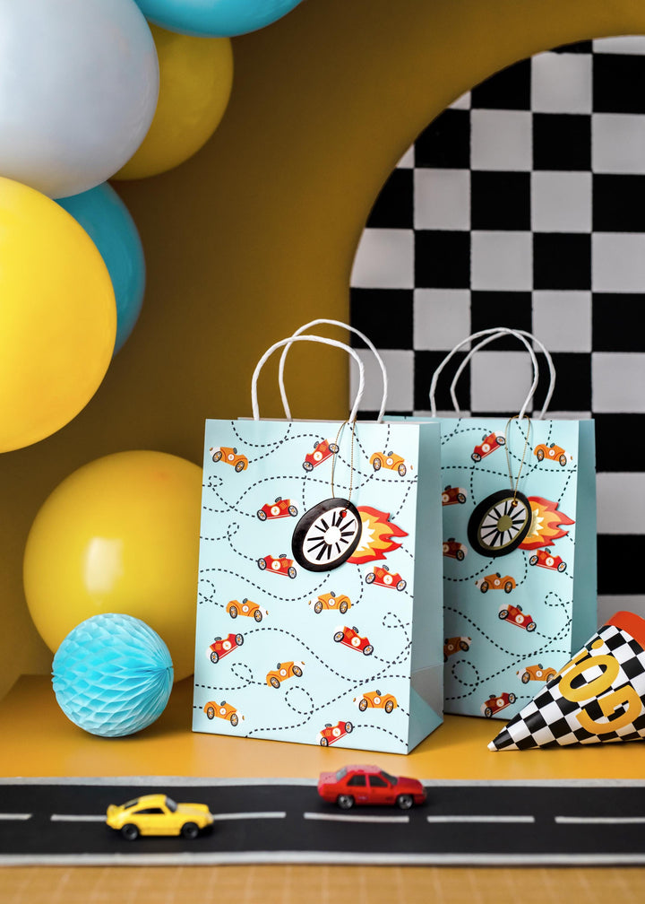 Racing Car Gift Bag - Racing Cars Paper Party Bag - Racing Car Party Supplies - F1 Theme - Kids Birthday Party Supplies - Pack of 1 - Jolie Fete UK