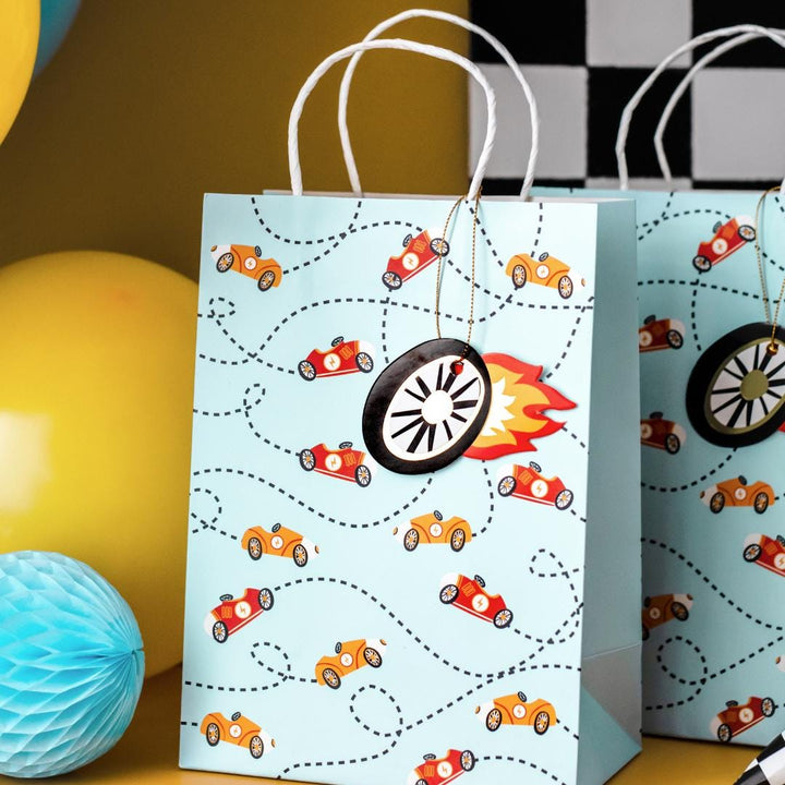 Racing Car Gift Bag - Racing Cars Paper Party Bag - Racing Car Party Supplies - F1 Theme - Kids Birthday Party Supplies - Pack of 1 - Jolie Fete UK