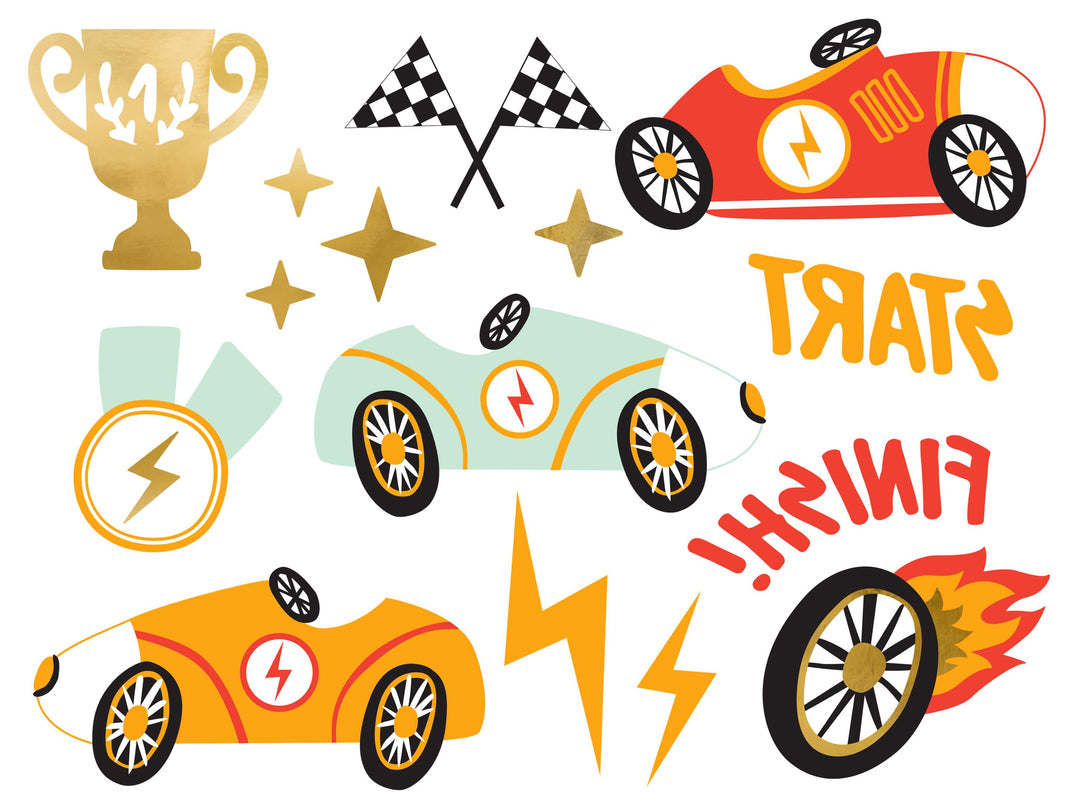 Racing Car Temporary Tattoos - Racing Cars Party Bag Fillers - Racing Car Party Supplies - F1 Theme - Kids Birthday Party Supplies - Jolie Fete UK