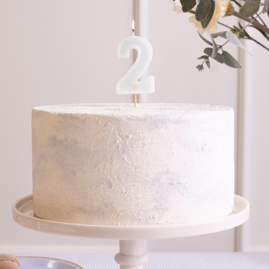 Pastel Minty Blue 2 Birthday Cake Candle - Mint Cake Decoration - Light Green Birthday Party Decor - 2nd / 21st Birthday Candle - Jolie Fete UK