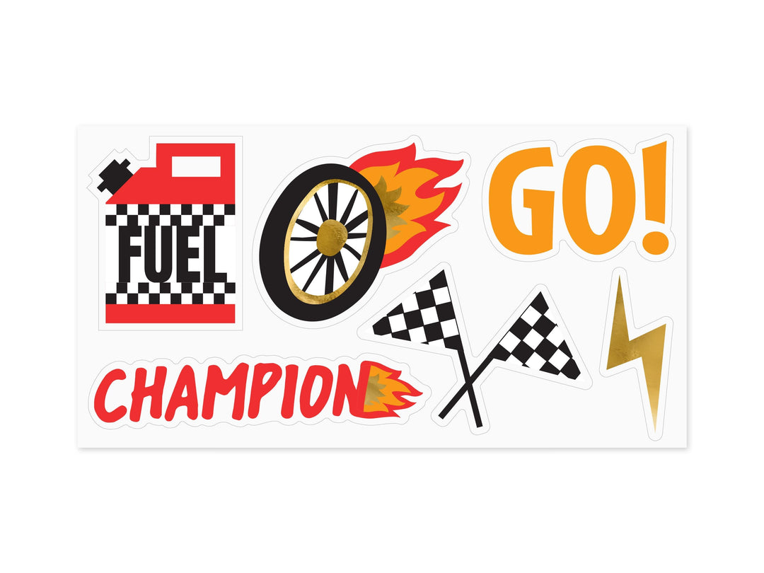 Racing Car Stickers - Racing Cars Party Bag Gift Stickers - Racing Car Party - F1 Theme - Kids Birthday Party Supplies - Pack Of 6 Sheets - Jolie Fete UK