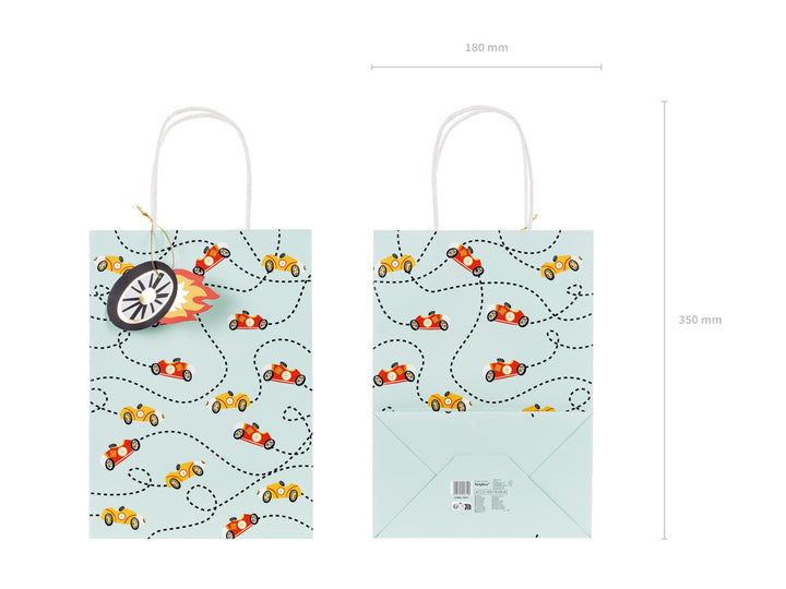 Racing Car Gift Bag - Racing Cars Paper Party Bag - Racing Car Party Supplies - F1 Theme - Kids Birthday Party Supplies - Pack of 1 - Jolie Fete UK