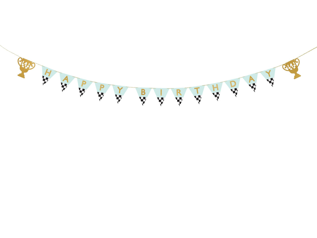 Happy Birthday Banner - Racing Car Birthday Party Bunting - Birthday Decorations - Racing Car Party - F1 Theme -Kids Birthday Party Supplies - Jolie Fete UK