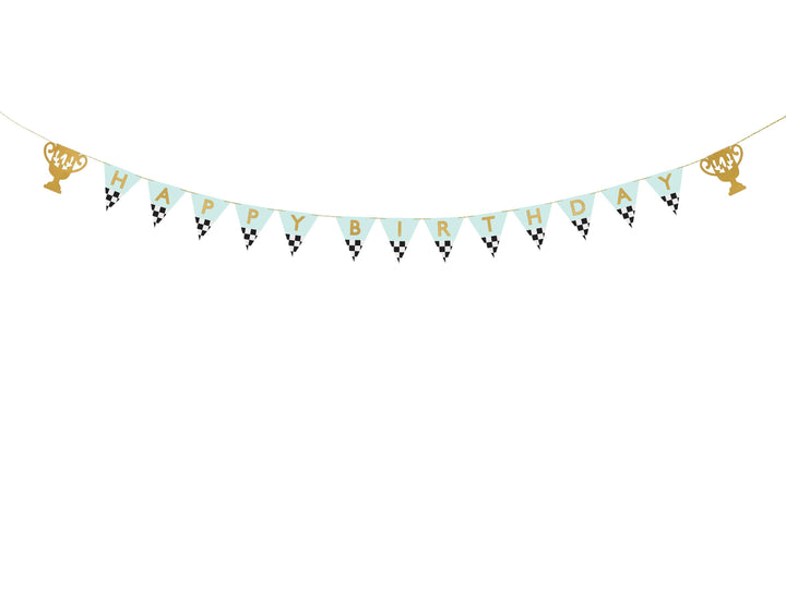 Happy Birthday Banner - Racing Car Birthday Party Bunting - Birthday Decorations - Racing Car Party - F1 Theme -Kids Birthday Party Supplies - Jolie Fete UK