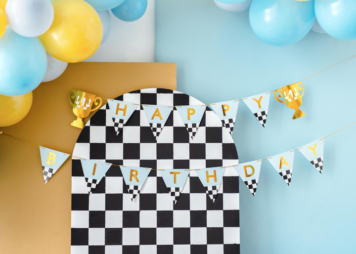 Happy Birthday Banner - Racing Car Birthday Party Bunting - Birthday Decorations - Racing Car Party - F1 Theme -Kids Birthday Party Supplies - Jolie Fete UK