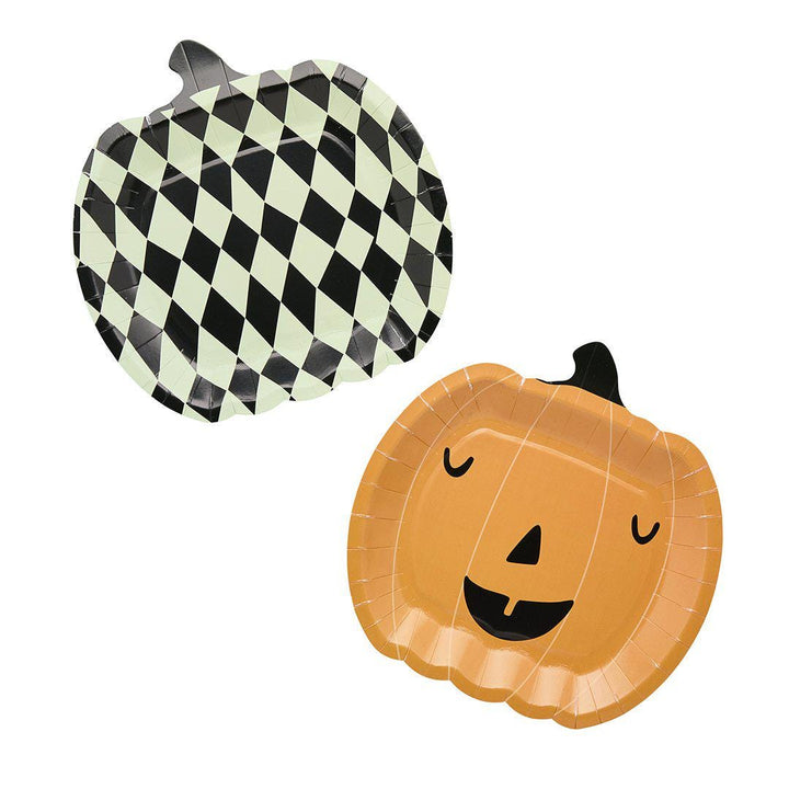 Halloween Plates - Pumpkin Halloween Party Paper Plates - Halloween Party Decorations - Halloween Table - Retro Halloween - Pack Of 8 - Jolie Fete UK