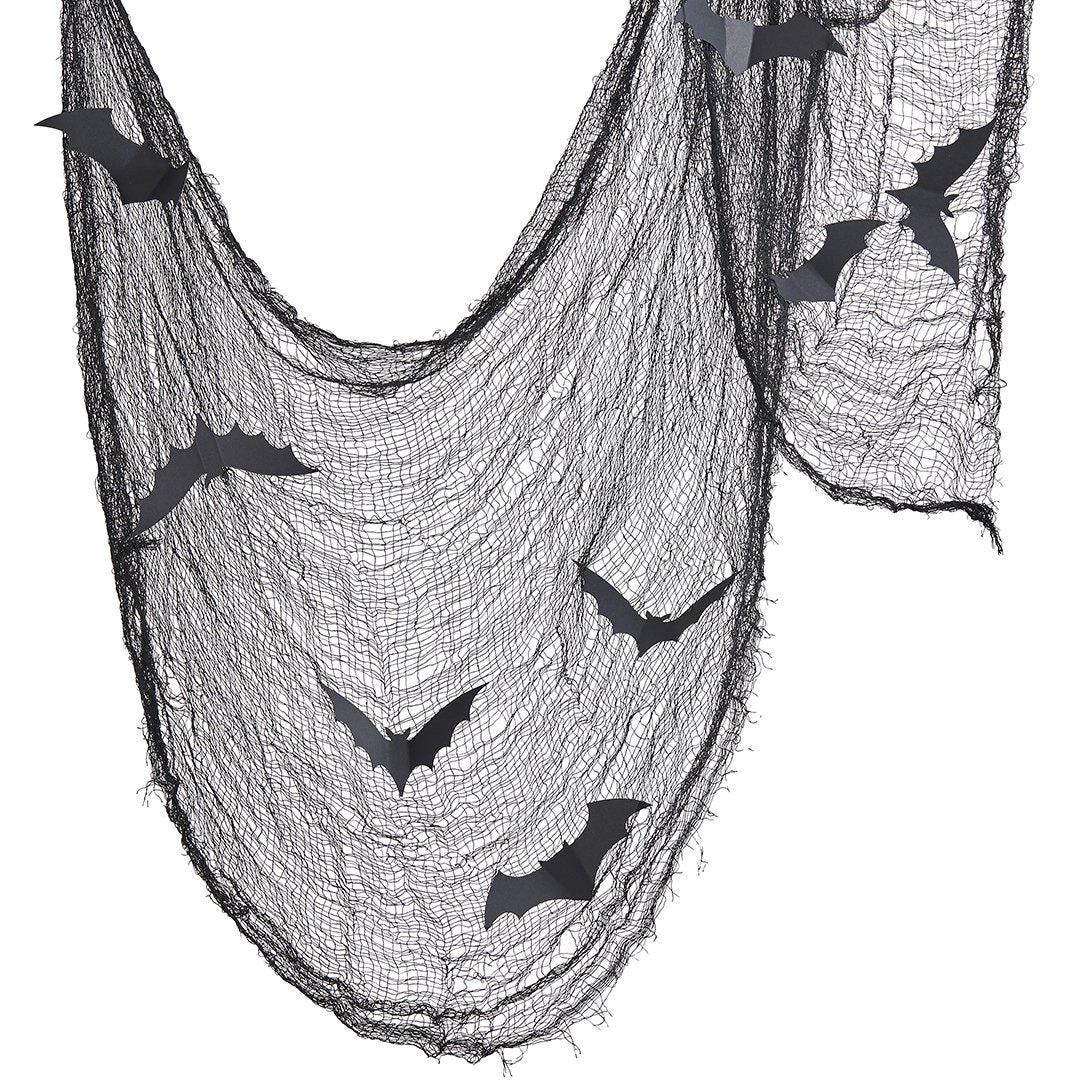 Halloween Black Net Decoration - Black Bats Halloween Decor - Halloween Party Decorations - Creepy Chic Halloween - Jolie Fete UK