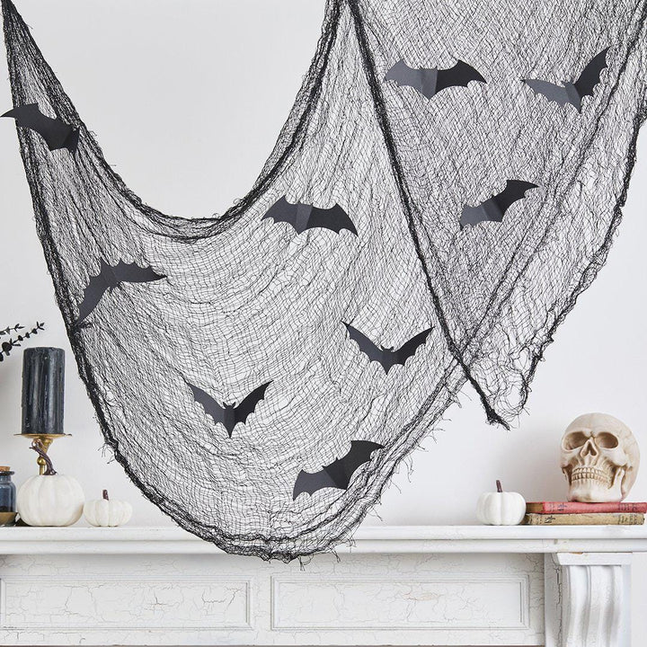 Halloween Black Net Decoration - Black Bats Halloween Decor - Halloween Party Decorations - Creepy Chic Halloween - Jolie Fete UK