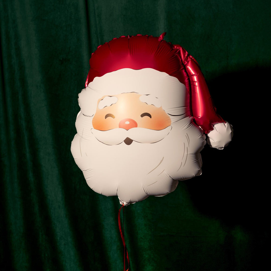 Santa Claus Foil Balloon - Santa Face Christmas Decoration - Festive Party Balloon - Holiday Home Decor-Kids Xmas-Inflate With Helium or Air - Jolie Fete UK