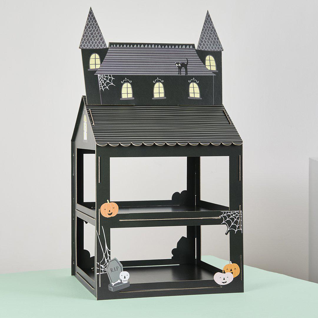 Halloween Treat Stand - Black Haunted House Cake & Treat Stand - Halloween Party Decorations - Halloween Table - Retro Halloween - Jolie Fete UK