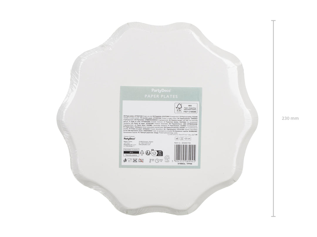 Checkered Party Paper Plates With Gold Edge - Gingham Disposable Plates - Pastel Green Tableware - Baby Shower Decor - 23cm - Pack Of 6 - Jolie Fete UK